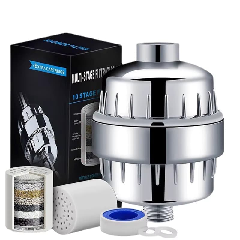 10-Stage Filtered Shower Head with box and extra cartridge